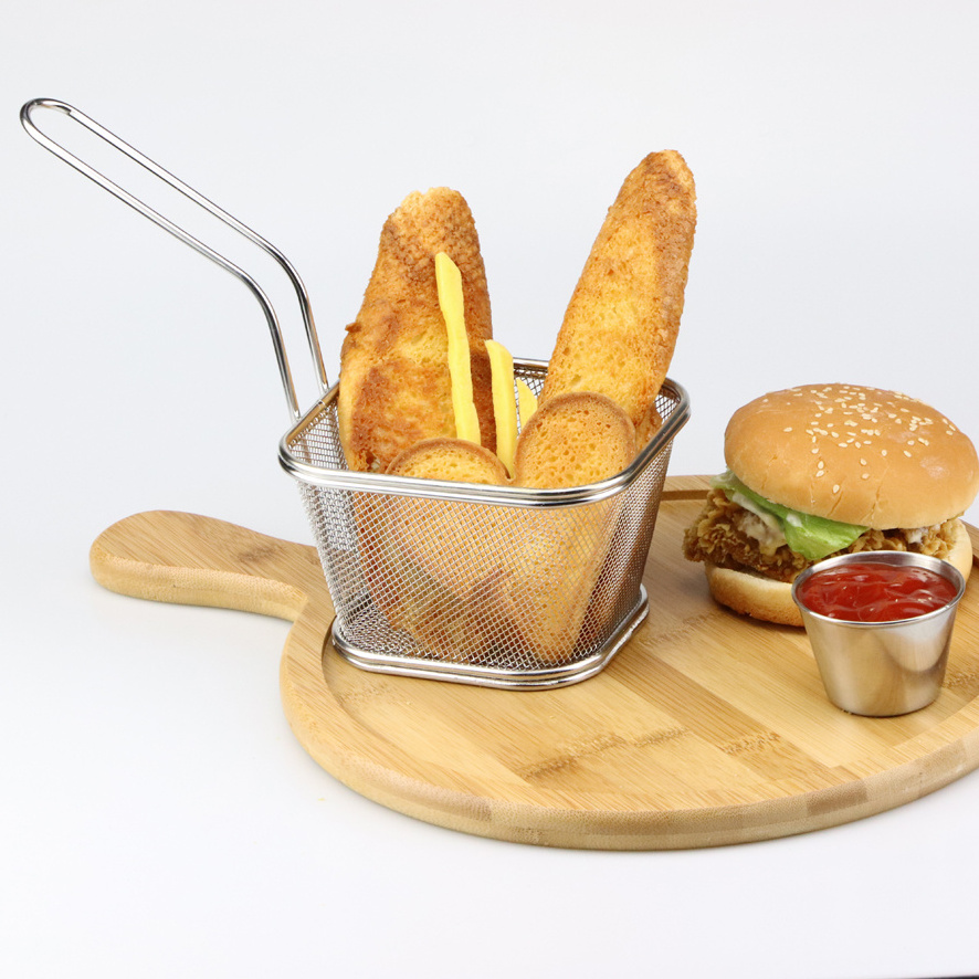 Hot selling home kitchen mini metal stainless steel wire mesh french fries fry basket