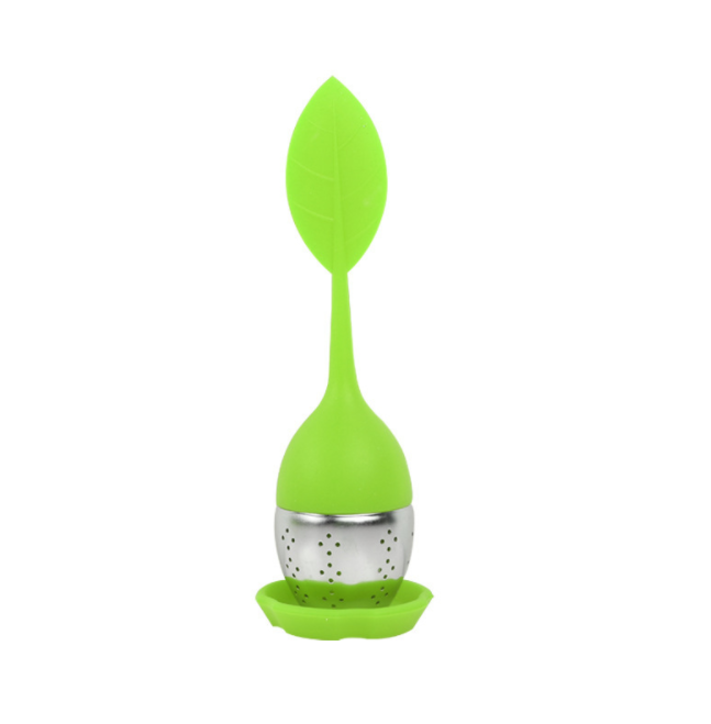 Novelty Design Customize Silicone Handle Stainless Steel Tea Infuser Strainer, Loose Leaf Tea Infuser