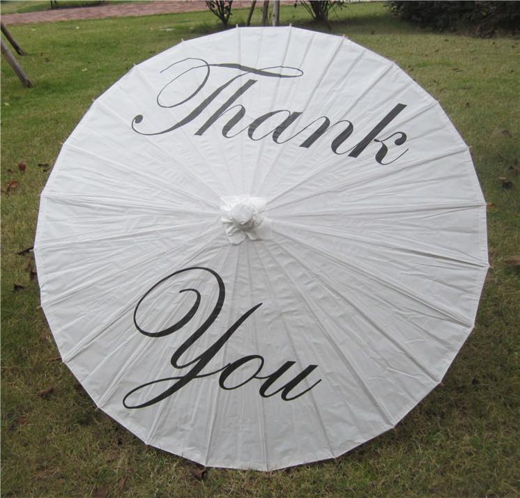 Poetic Exist Just Married Handmade Outdoor Wedding Parasols White Paper Umbrella