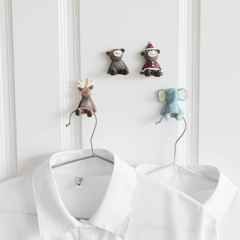 Cartoon Animals Clothes Hooks,Resin Animal Clothes Hooks Wall Hanging Rack