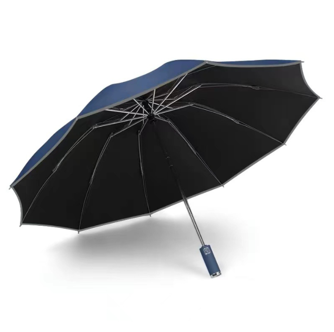 Umbrellas Parasol Safety Reflective Strip Umbrella 3 Folding Automatic Smart Reverse Umbrella