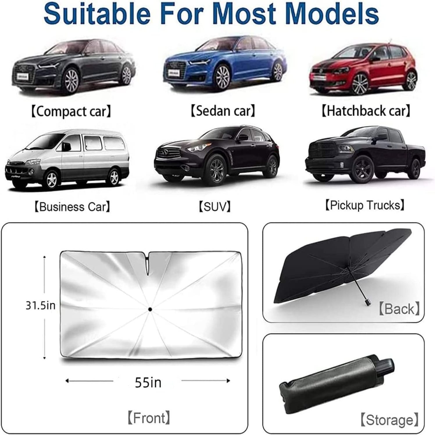 Car Windshield Sun Shade Umbrella Folding Car Umbrella Sunshade Cover Uv Block Car Front Window Parasol De Coche For Promotion