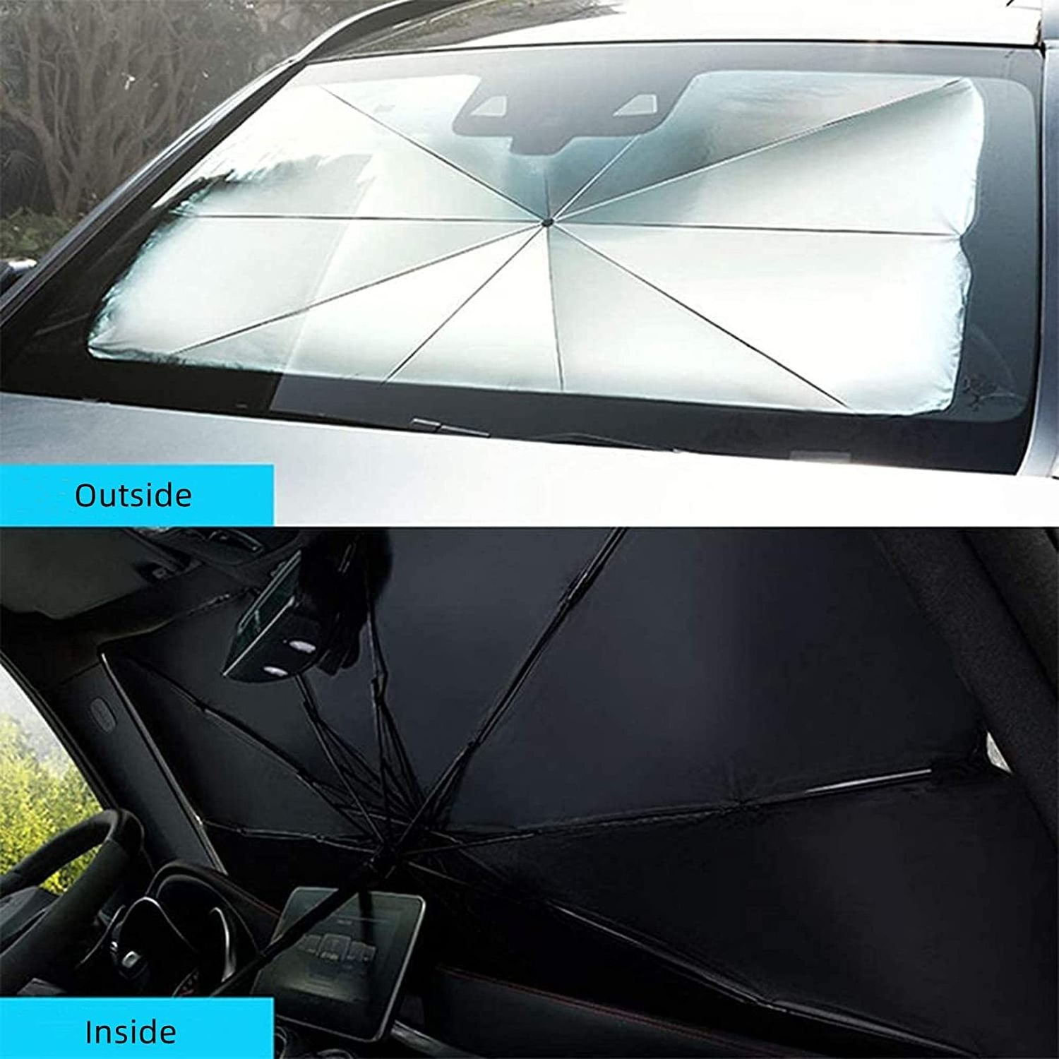 Car Windshield Sun Shade Umbrella Folding Car Umbrella Sunshade Cover Uv Block Car Front Window Parasol De Coche For Promotion