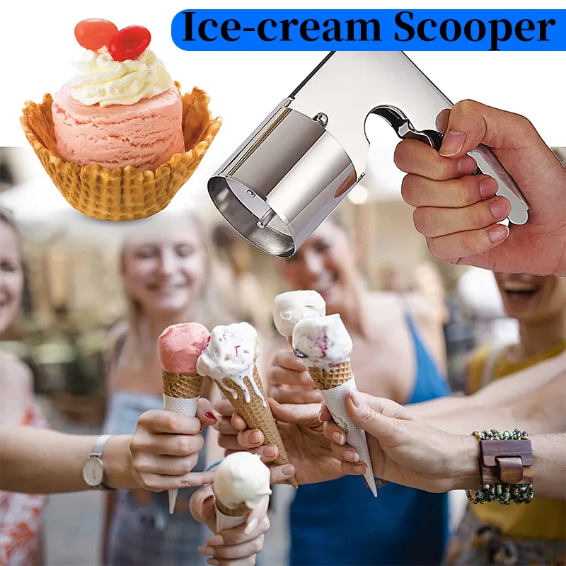 2023 New Products 304 5cm Stainless Steel Ice Cream Scoop Household Kitchen Tools Ice Cream Tools Vintage Ice Cream Scoop