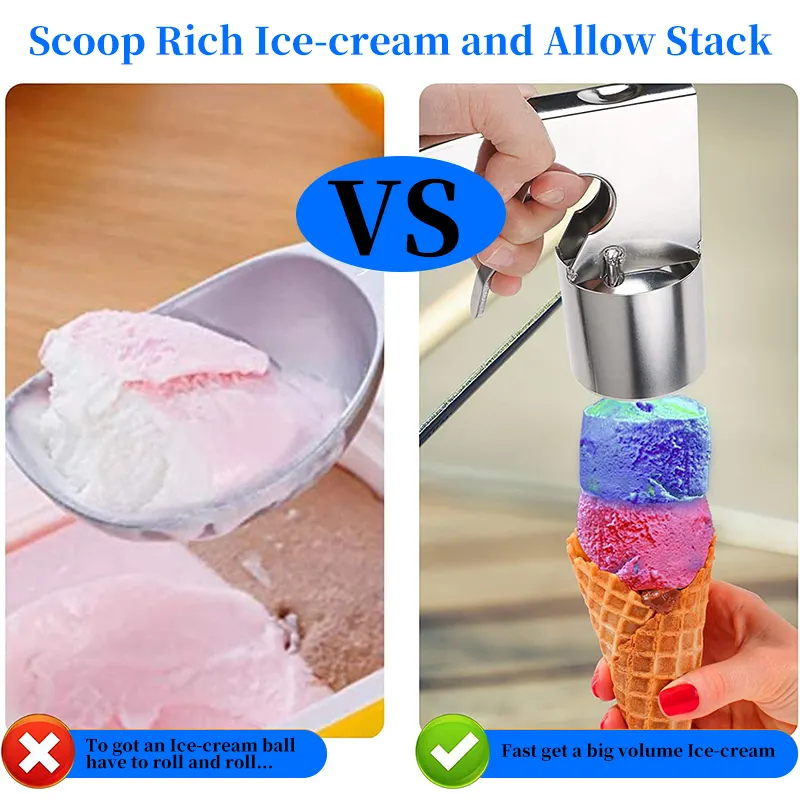 2023 New Products 304 5cm Stainless Steel Ice Cream Scoop Household Kitchen Tools Ice Cream Tools Vintage Ice Cream Scoop