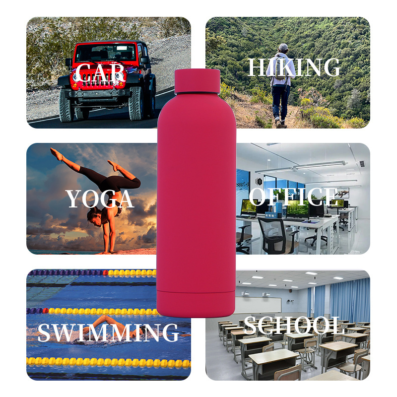 New Design 17oz Double Wall Small Mouth Insulated Stainless Steel Water Bottle Sports Canteen for Hiking & Biking