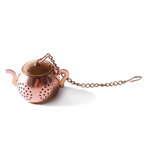 Novelty design household portable stainless steel cute teapot shape tea infuser