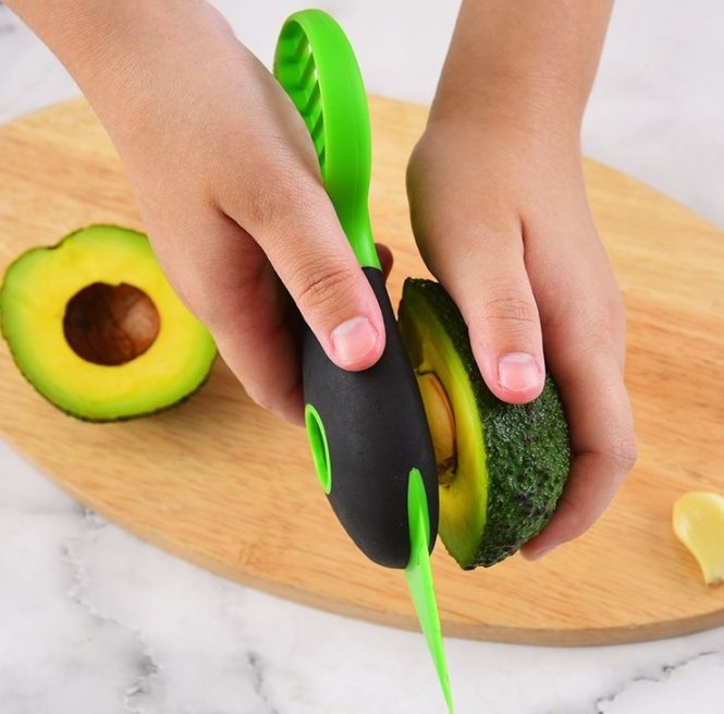 avocado slicer, cutter, pitter, masher, 4 in 1 tool with non slip grip. Smart multifunctional kitchen gadget kit.