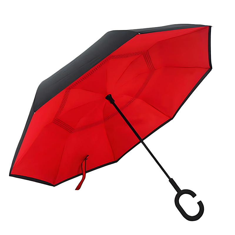 Custom Your Brand Wind Resistant Hands Free Windproof Inverse Umbrella Inside Out C Handle Smart Upside-down Inverted Reverse Um