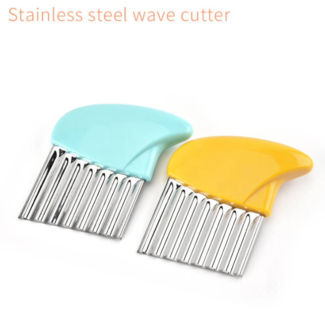 Stainless Steel Potato Carrot Chip Vegetable Crinkle Wavy Chopper Cutter French Fry Slicer