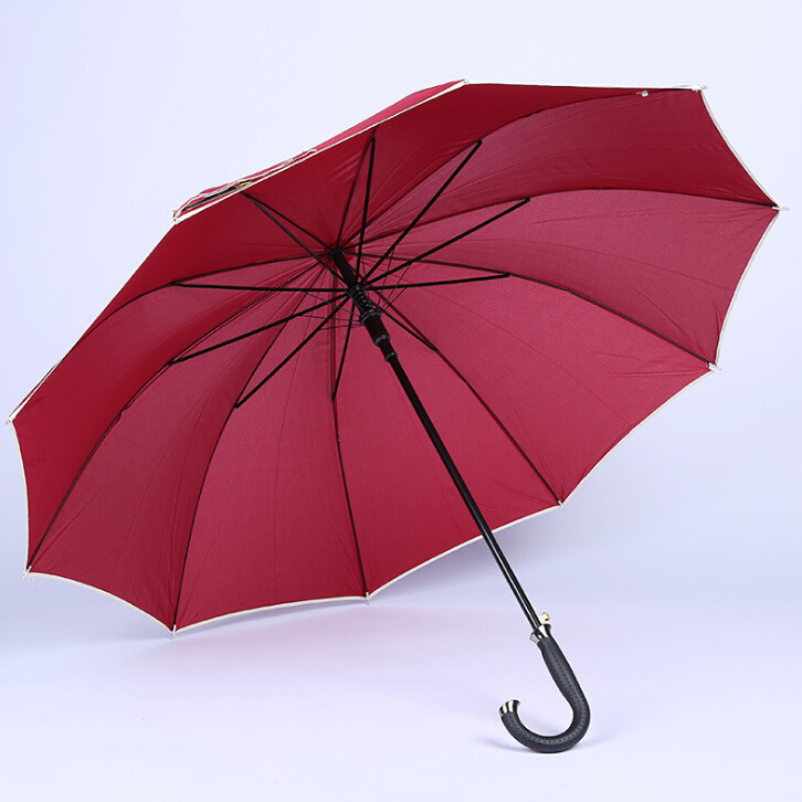 High Quality Minimalist Golf Umbrella Straight Design with Reflective Stripe Manual Hanging Pongee Material for Adults