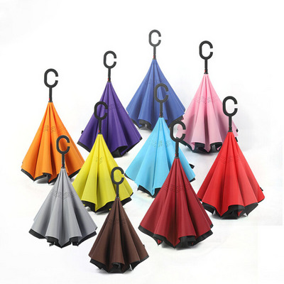 Novelty Design Windproof Double Layer Reverse Umbrella Inverted Umbrella