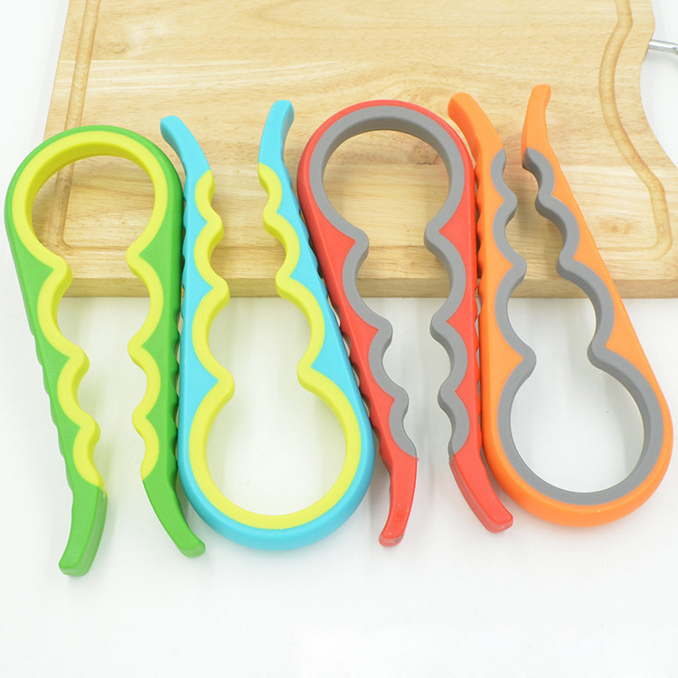 4 In 1 Wholesale Custom Plastic Bottle Opener Multi Can Jar Opener Kitchen Bar Gadgets Easy Twist Bottle Opener