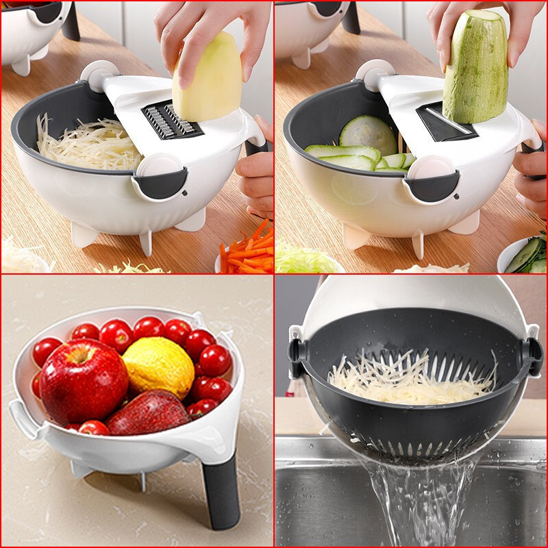 Multifunctional manual vegetable cutter slicer 9 in 1 vegetable fruits cutter Kitchen chopper