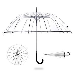 Wholesale Promotional Straight Clear Transparent Umbrellas And 16K Transparent PVC Umbrella For Wedding Gift