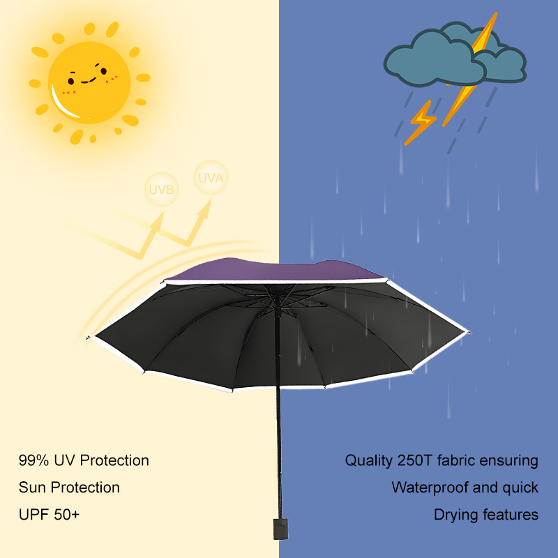 Portable Reverse Folding Reflective Strip Women and Men Widnproof Travel Storm Rain Umbrella