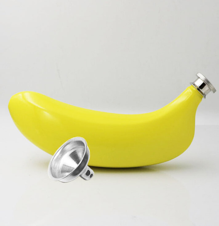 Luxury Novelty Stainless Steel Banana Shape Hip Flask For Promotional