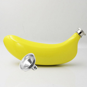 Luxury Novelty Stainless Steel Banana Shape Hip Flask For Promotional