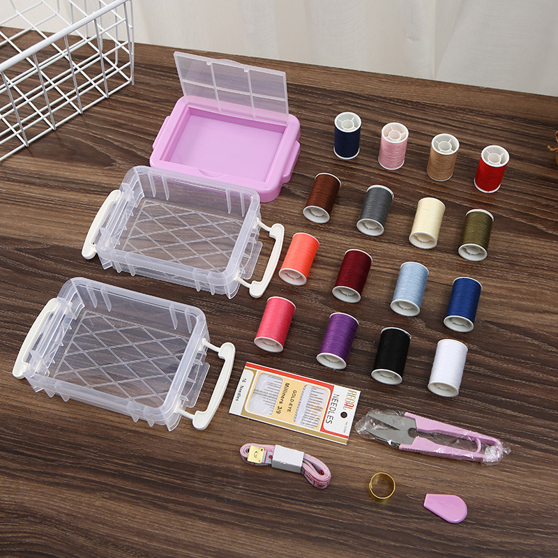 Sewing tools kit needlework box set for domestic sewing with thread needle scissor set with storage box