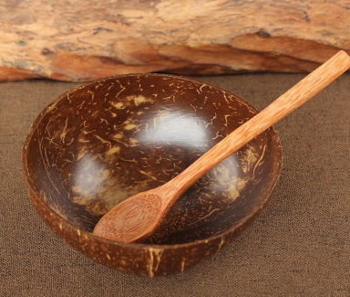 Fancy Handicraft Gift Set Customized Natural Coconut Shell Bowl With Spoon