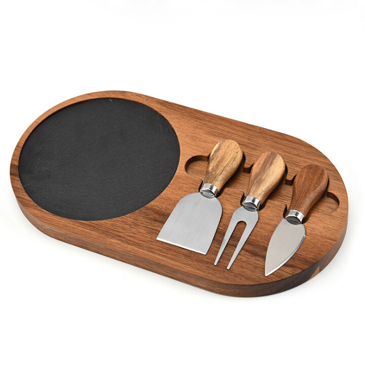 Hot Selling 4 Pieces Cheese Knife Set Stainless Steel Cheese Slicer With Wood Handle Cheese Cutter