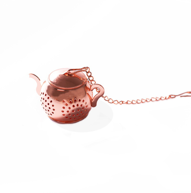 Novelty design household portable stainless steel cute teapot shape tea infuser