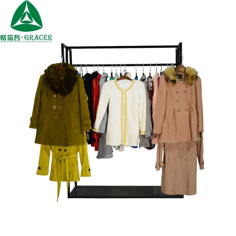 Gracer designer Ladies Worsted Coat Long used bags wholesale