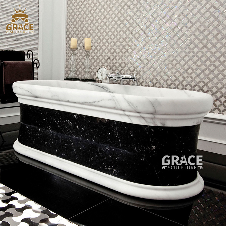 Luxury Designs Natural Black Marble Stone Bathtub