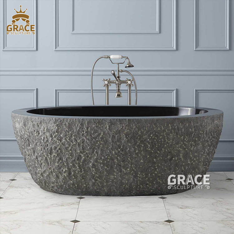 Luxury Designs Natural Black Marble Stone Bathtub