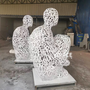 Modern Decoration Life Size Stainless Steel Sculpture Man Statue