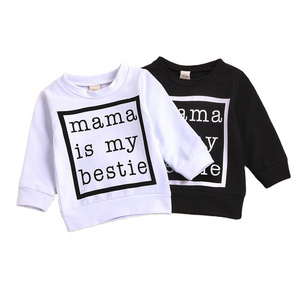 Private Label RTS Toddler Children Baby Crewneck Mama Is My Bestie Cotton Kids Girls Sweatshirts