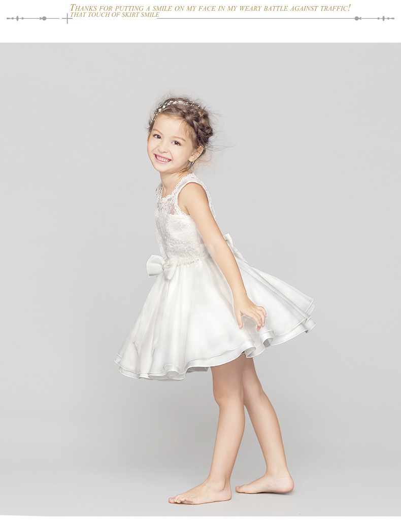 China Wholesale Market Kids Girls Princess  Party Dresses White Party Dress For Children Outfits