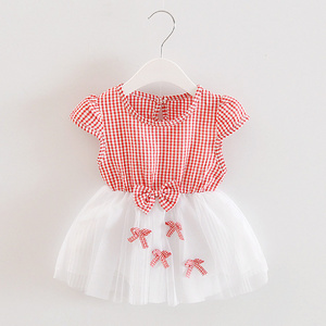 Hot Sale Baby Clothing Toddler Girl Summer Plaid Casual Princess Dresses