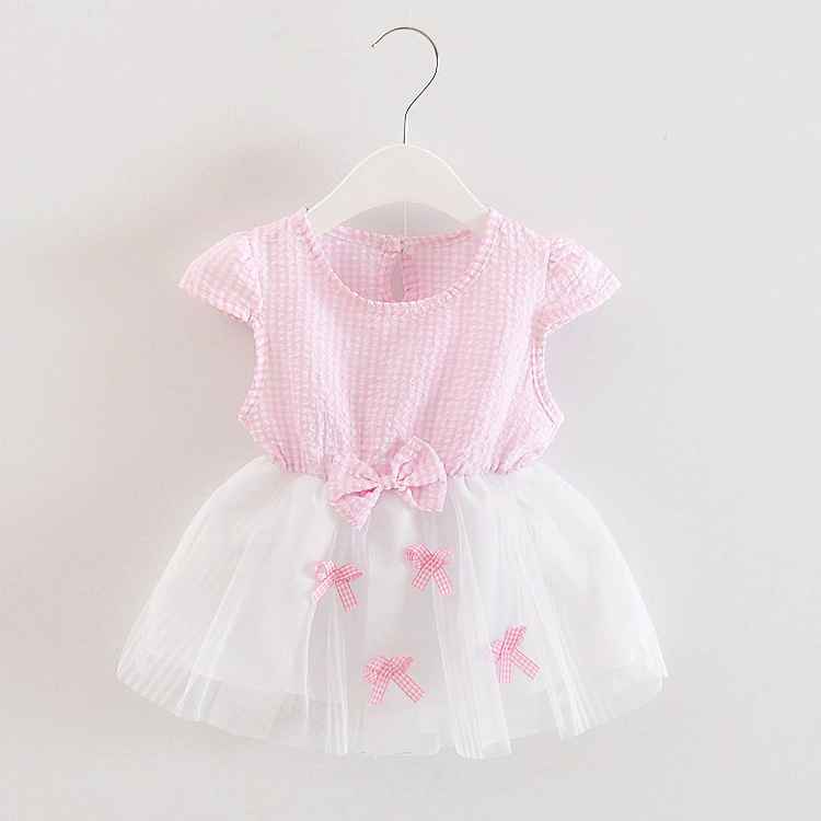 Hot Sale Baby Clothing Toddler Girl Summer Plaid Casual Princess Dresses