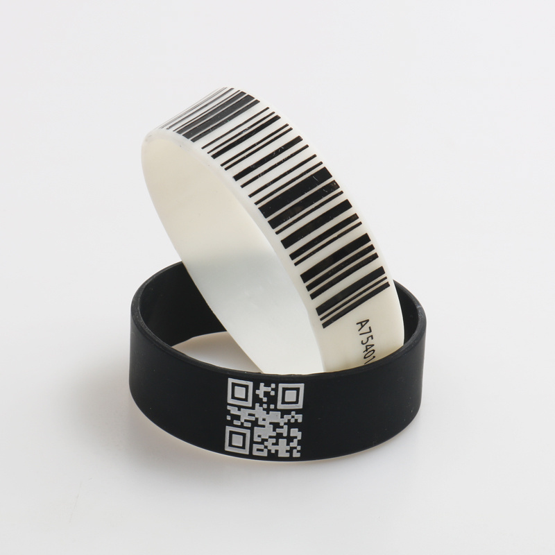 Custom Silicon 1 Inch Wristband for QR Code Make Rubber Bands Yourself Silicone Wrist Bands Customised Promotional Bracelets