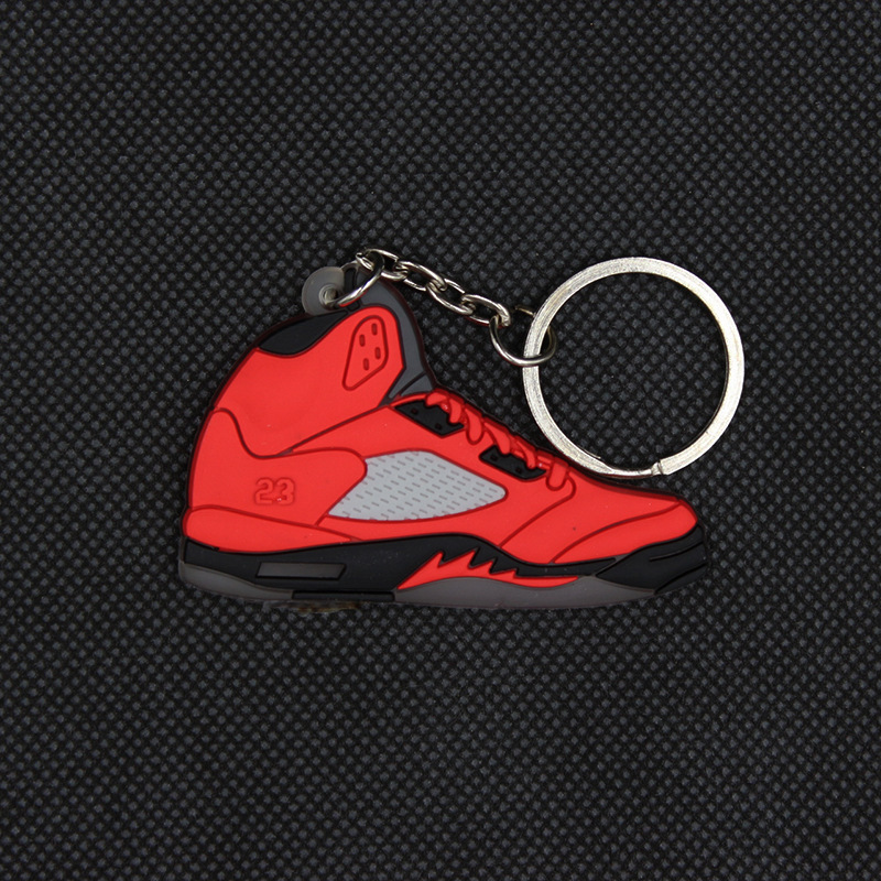 Wholesale Custom 2D Soft PVC Mini Keychain Key Pendant for Men and Women Colourful Sneakers Key Chain Basketball Shoes Key Ring