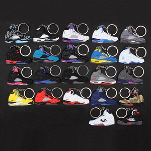 Wholesale Custom 2D Soft PVC Mini Keychain Key Pendant for Men and Women Colourful Sneakers Key Chain Basketball Shoes Key Ring