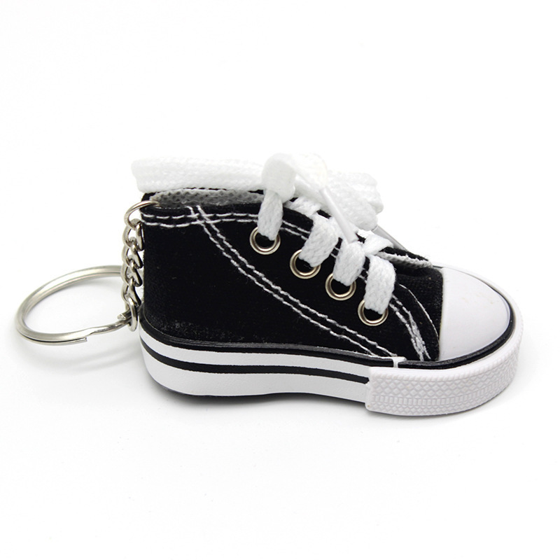 Cute 3D Sneaker Tennis Keychain Mini Canvas Shoes Keyring Accessories Candy Color Sport Shoes Jewelry For Kids Bag Key Chain