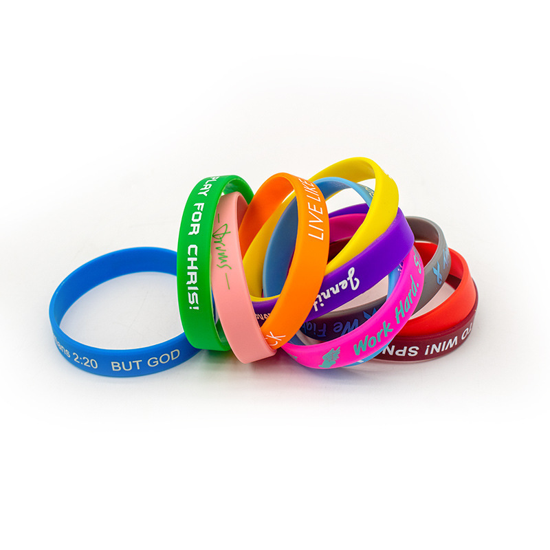 Colored Personalised Silicon Festival Wrist Bands for Gym Men Glow In Dark Wristband Customised Silicone Rubber Bracelets Logo