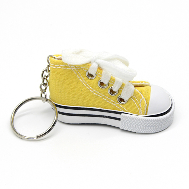 Cute 3D Sneaker Tennis Keychain Mini Canvas Shoes Keyring Accessories Candy Color Sport Shoes Jewelry For Kids Bag Key Chain