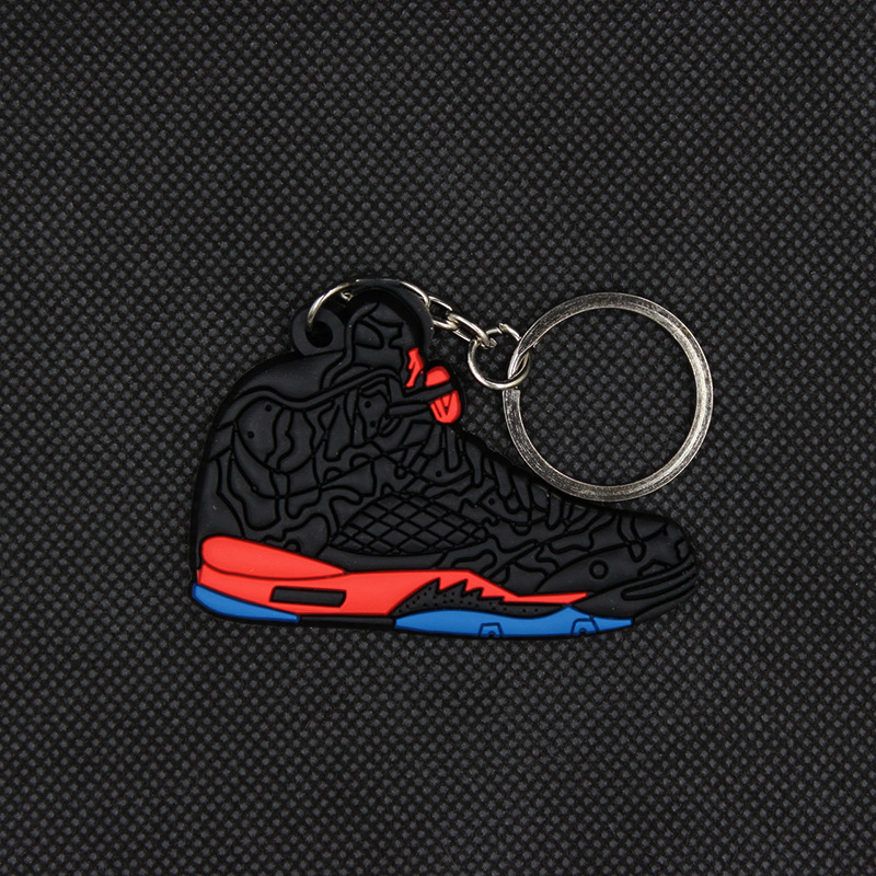 Wholesale Custom 2D Soft PVC Mini Keychain Key Pendant for Men and Women Colourful Sneakers Key Chain Basketball Shoes Key Ring