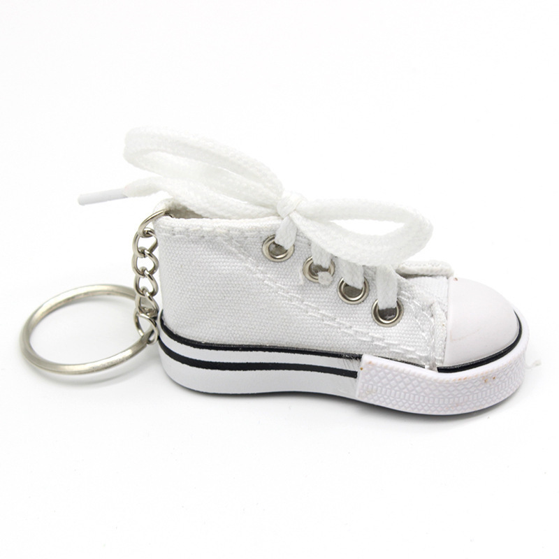 Cute 3D Sneaker Tennis Keychain Mini Canvas Shoes Keyring Accessories Candy Color Sport Shoes Jewelry For Kids Bag Key Chain