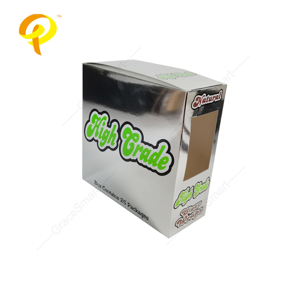 Grabba Leaves Package Wraps Boxes Folding Paper Box With Window Display Box for Natural Leaf