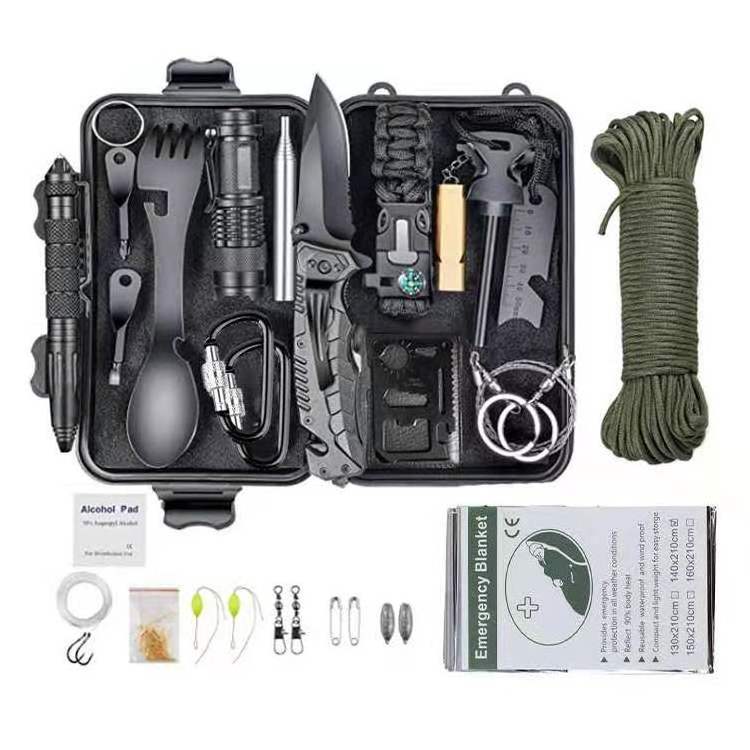 Outdoor Camping 16 In 1 EDC Hand Tools  Emergency  Multi Tool Set Survival Kit