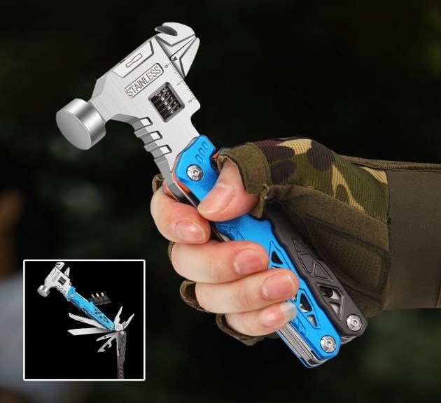 Outdoor Survival Folding Multitool Multi Function Screwdriver Set 19 in 1 Multifunction Hammer