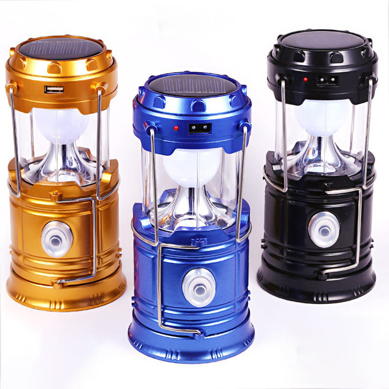 Outdoor emergency portable solar camping lamp USB Output LED solar tent lantern