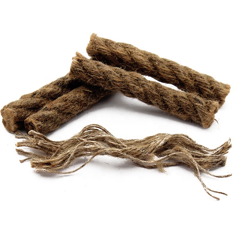 5 inch Camping hemp tinder fire starter wax jute rope quick burning fire lighter tinder