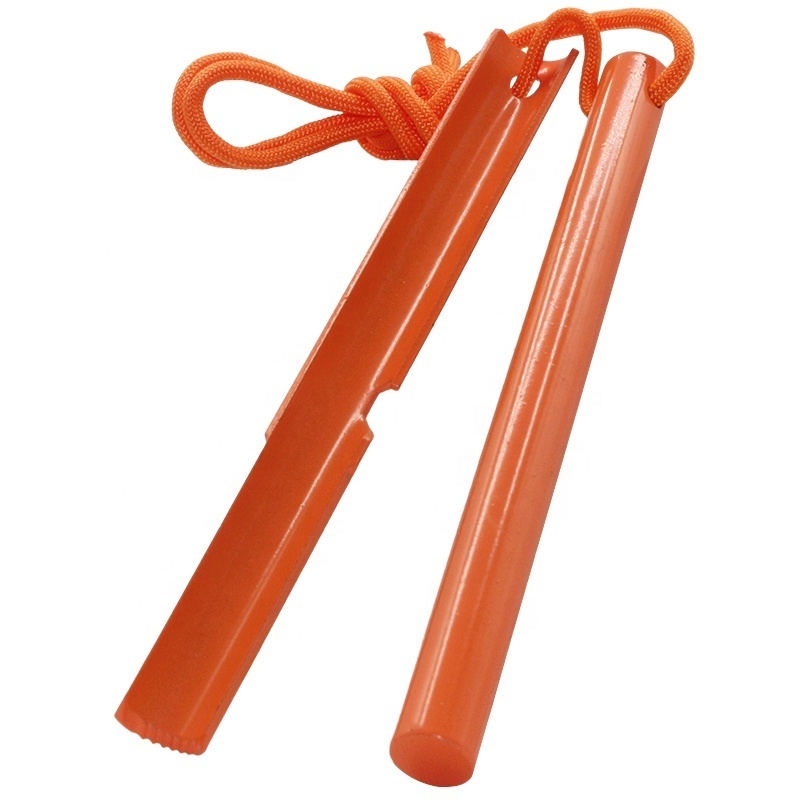 Summer Camping Accessories Outdoor Survival Orange Fire Starter Firelighting Kit with U Striker