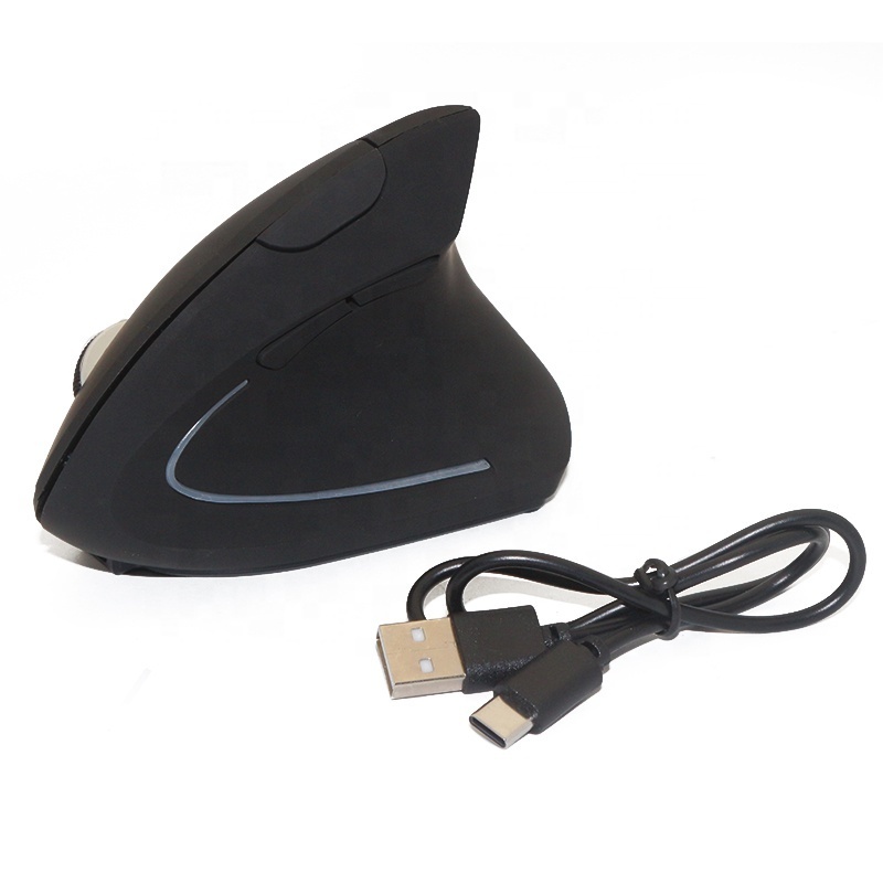 2.4G Ergonomic Vertical Design Rechargeable USB Type-C Wireless Optical Mouse