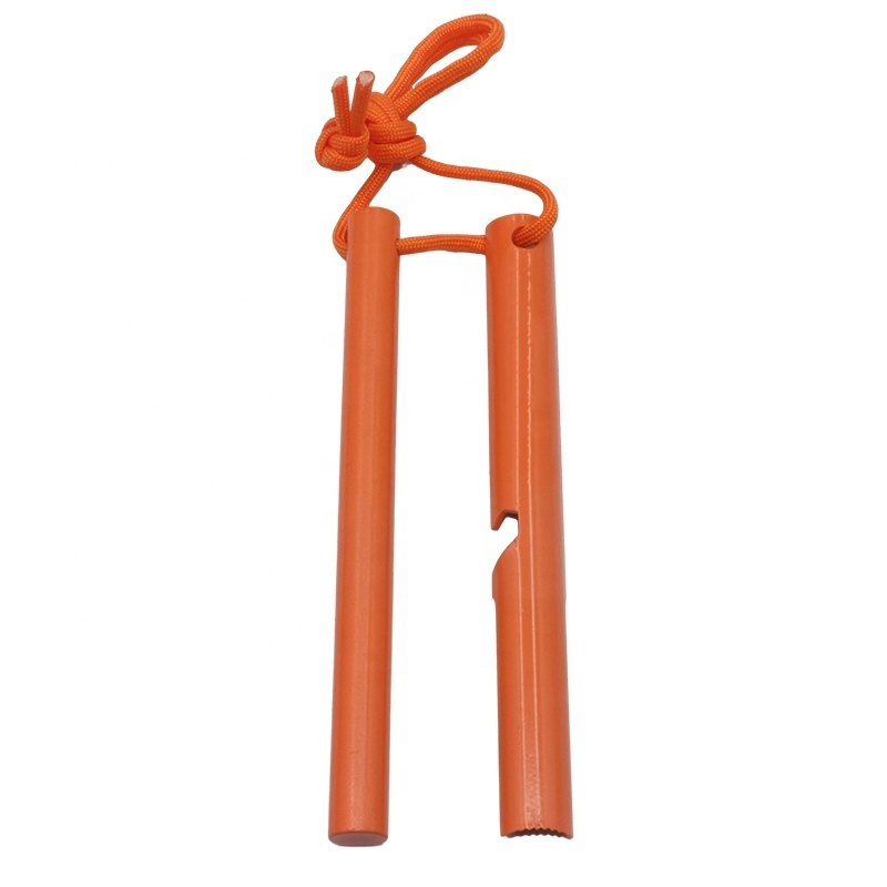 Summer Camping Accessories Outdoor Survival Orange Fire Starter Firelighting Kit with U Striker